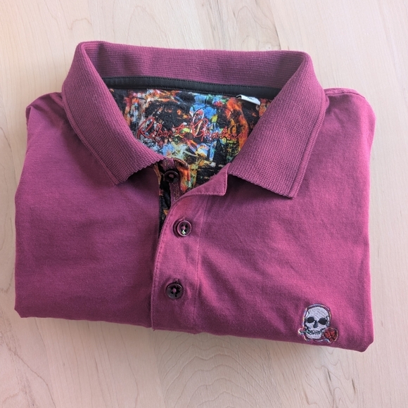 Robert Graham Magenta Polo with Skull Detail - Picture 11 of 11